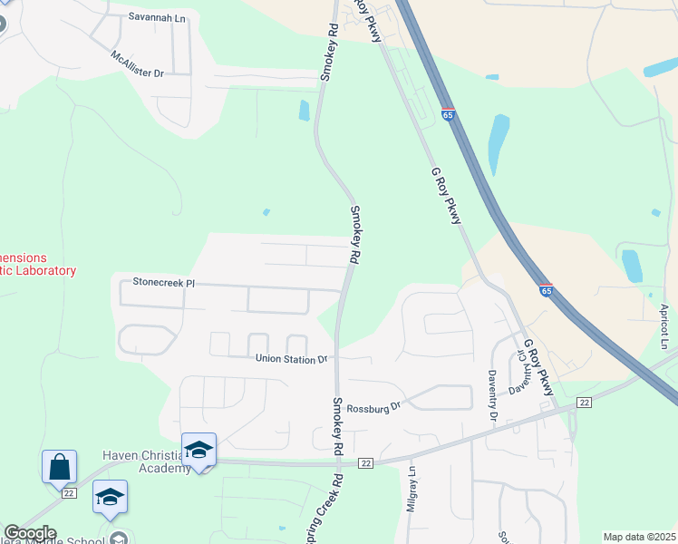 map of restaurants, bars, coffee shops, grocery stores, and more near 113 The Heights Drive in Calera