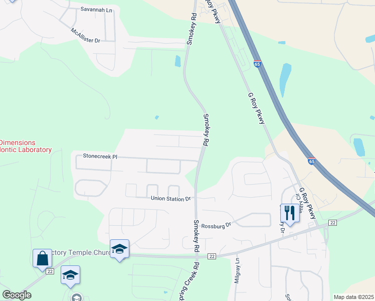 map of restaurants, bars, coffee shops, grocery stores, and more near 149 The Heights Drive in Calera