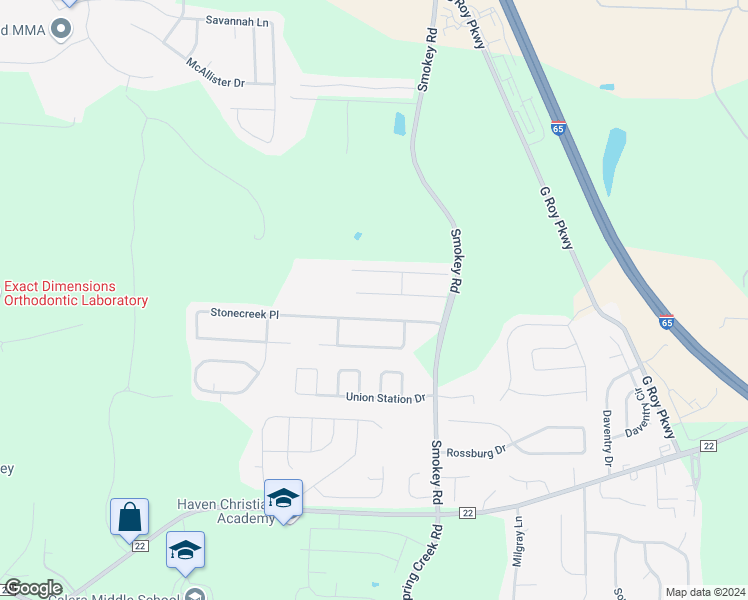 map of restaurants, bars, coffee shops, grocery stores, and more near 237 The Heights Drive in Calera