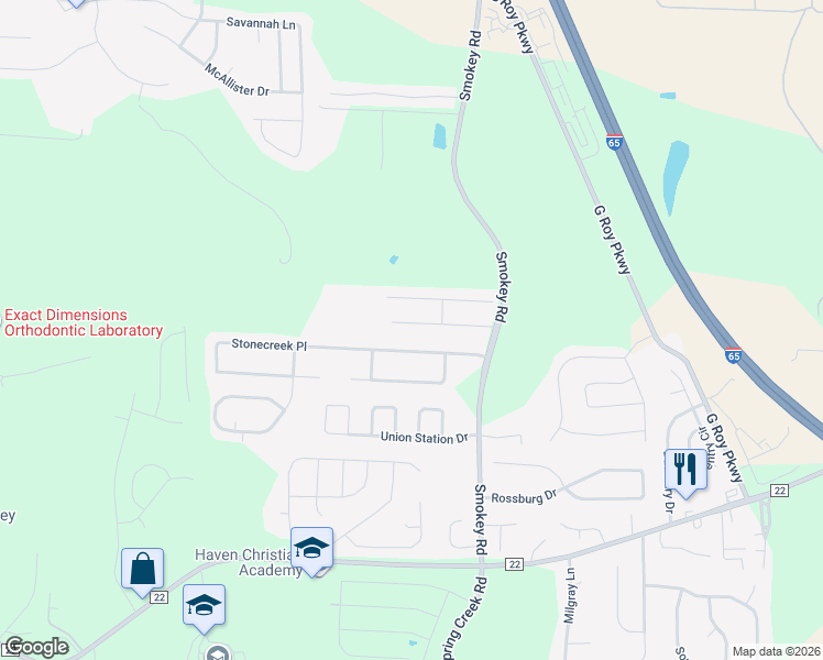 map of restaurants, bars, coffee shops, grocery stores, and more near 237 The Heights Drive in Calera