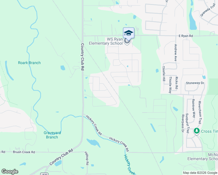 map of restaurants, bars, coffee shops, grocery stores, and more near 6875-6969 Country Club Road in Denton