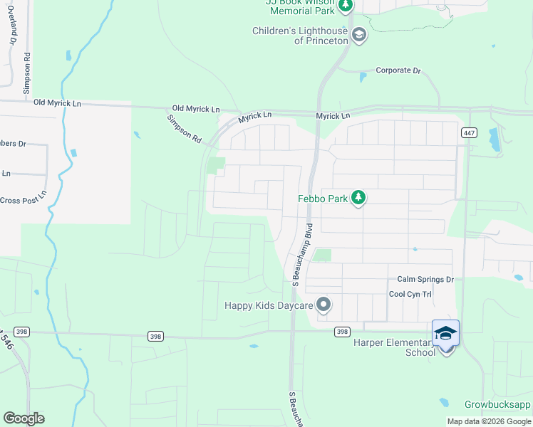 map of restaurants, bars, coffee shops, grocery stores, and more near 7173-8199 County Road 398 in Princeton