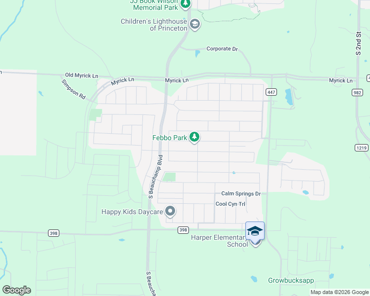 map of restaurants, bars, coffee shops, grocery stores, and more near 7589-8113 County Road 398 in Princeton
