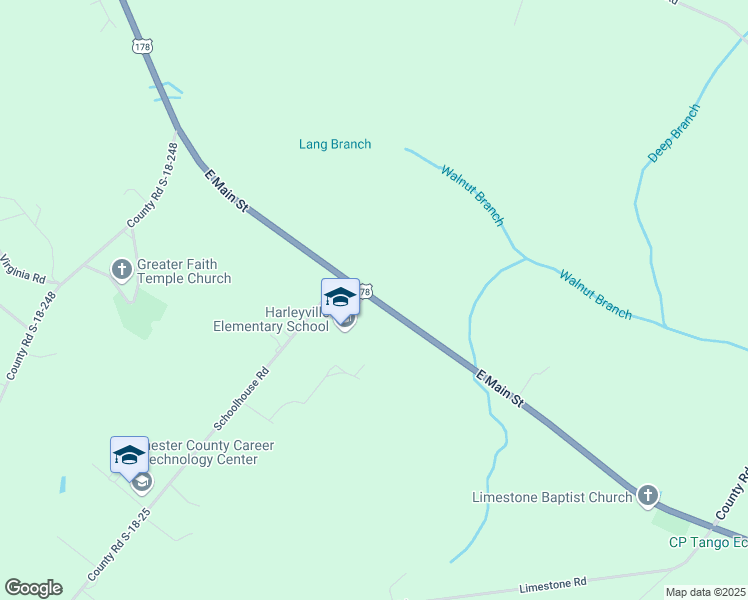 map of restaurants, bars, coffee shops, grocery stores, and more near 1650 East Main Street in Dorchester County