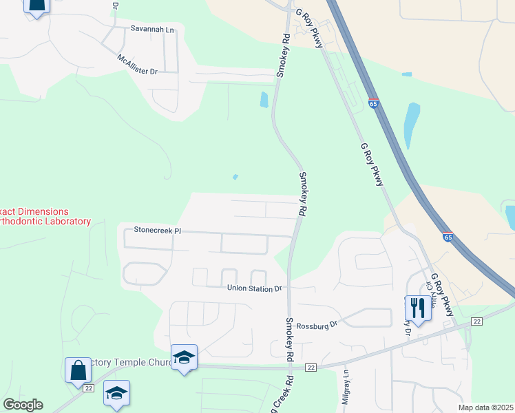 map of restaurants, bars, coffee shops, grocery stores, and more near 619 The Heights Lane in Calera