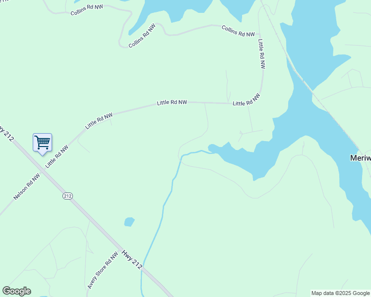 map of restaurants, bars, coffee shops, grocery stores, and more near 132 Merry Drive Northwest in Milledgeville