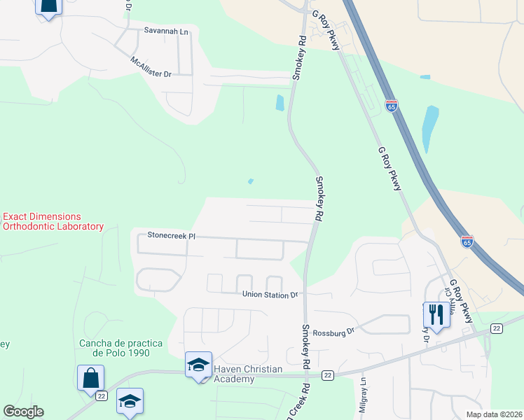 map of restaurants, bars, coffee shops, grocery stores, and more near 656 The Heights Lane in Calera