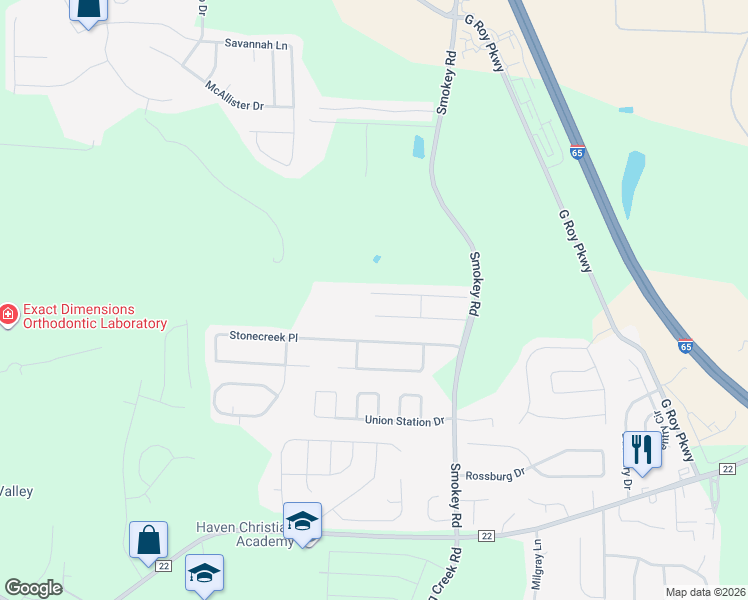 map of restaurants, bars, coffee shops, grocery stores, and more near 815 The Heights Lane in Calera