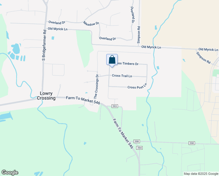 map of restaurants, bars, coffee shops, grocery stores, and more near 2320 Cross Timbers Drive in McKinney