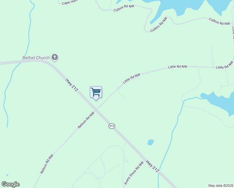 map of restaurants, bars, coffee shops, grocery stores, and more near 125 Little Road Northwest in Milledgeville