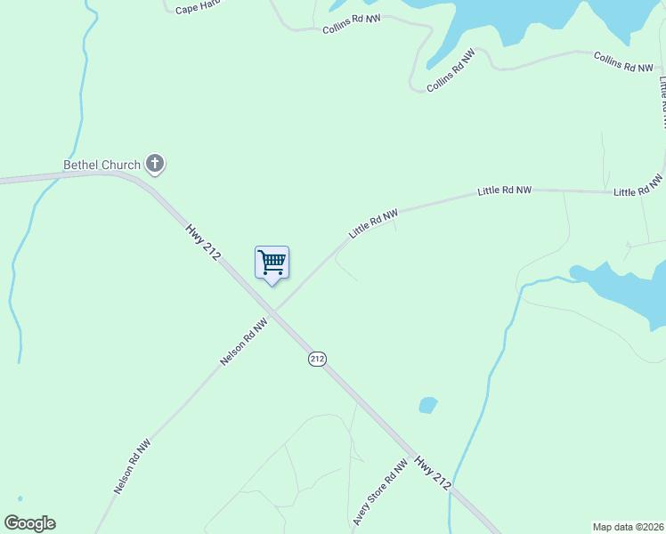 map of restaurants, bars, coffee shops, grocery stores, and more near 125 Little Road Northwest in Milledgeville