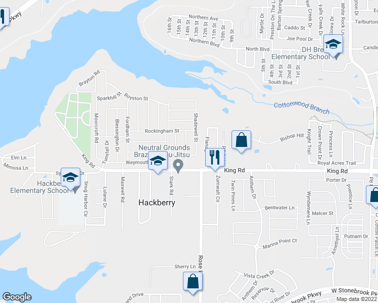 map of restaurants, bars, coffee shops, grocery stores, and more near 4101 Wavertree Road in Frisco