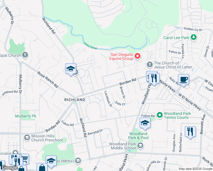 map of restaurants, bars, coffee shops, grocery stores, and more near 1031 Cypress Circle in San Marcos