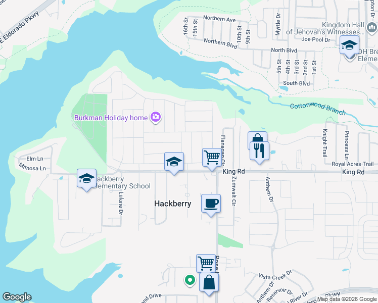 map of restaurants, bars, coffee shops, grocery stores, and more near 4016 Netherfield Road in Frisco