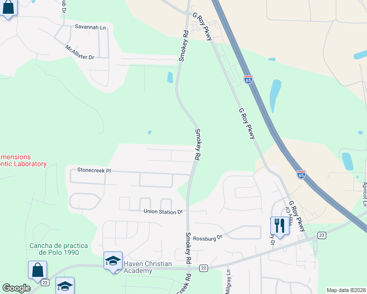 map of restaurants, bars, coffee shops, grocery stores, and more near 578 The Heights Lane in Calera