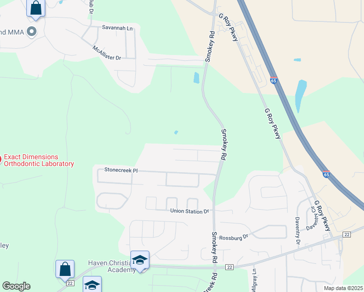 map of restaurants, bars, coffee shops, grocery stores, and more near 668 The Heights Lane in Calera