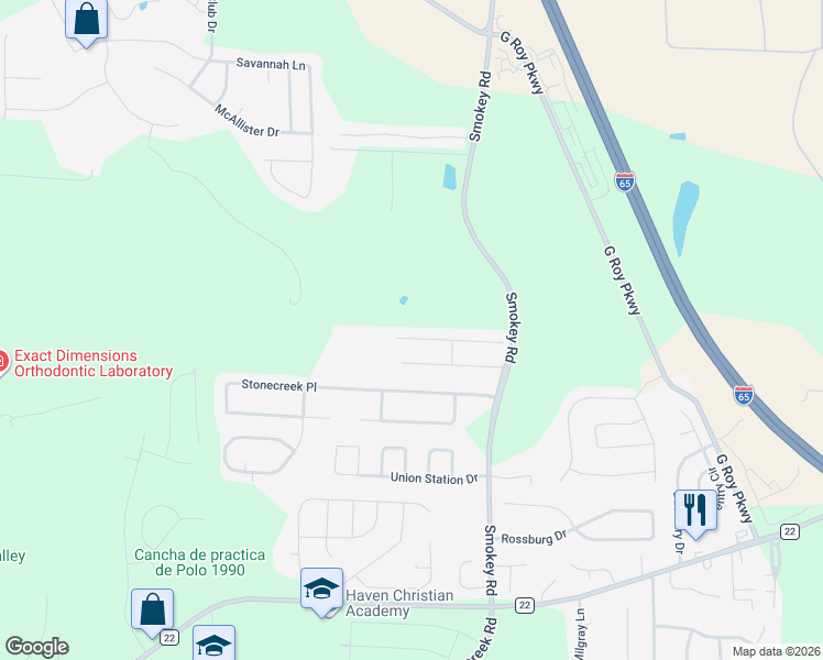 map of restaurants, bars, coffee shops, grocery stores, and more near 680 The Heights Lane in Calera