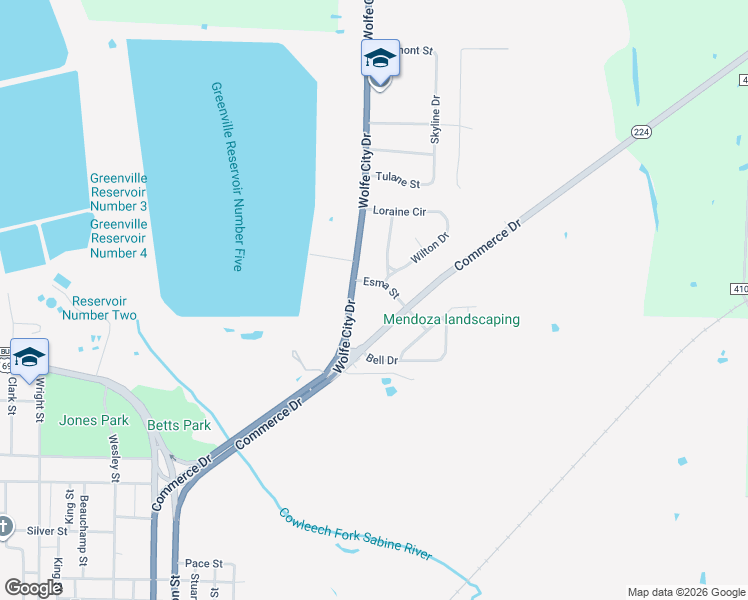 map of restaurants, bars, coffee shops, grocery stores, and more near 1009 Commerce Drive in Greenville