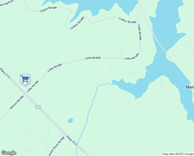 map of restaurants, bars, coffee shops, grocery stores, and more near 131 Merry Drive Northwest in Milledgeville