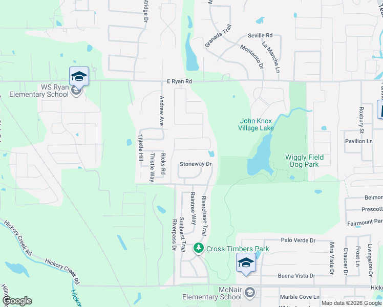 map of restaurants, bars, coffee shops, grocery stores, and more near 925 Stoneway Drive in Denton