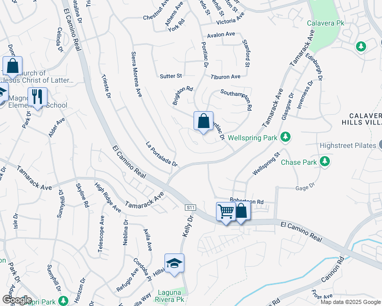 map of restaurants, bars, coffee shops, grocery stores, and more near 2619 Regent Road in Carlsbad