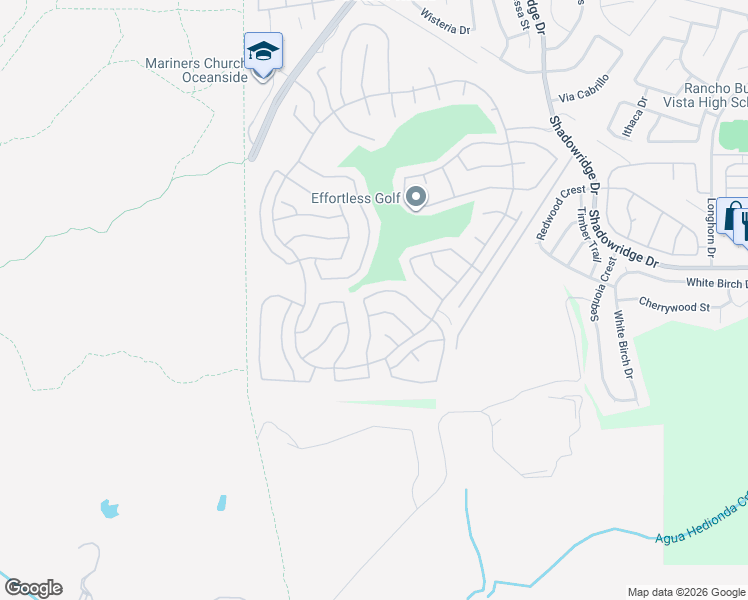map of restaurants, bars, coffee shops, grocery stores, and more near 4993 Lamia Way in Oceanside