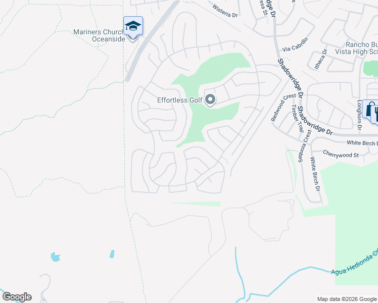map of restaurants, bars, coffee shops, grocery stores, and more near 4980 Lerkas Way in Oceanside