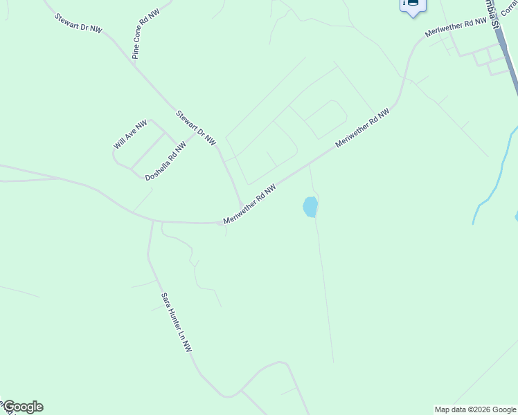 map of restaurants, bars, coffee shops, grocery stores, and more near 505 Meriwether Road Northwest in Milledgeville