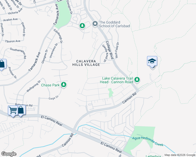 map of restaurants, bars, coffee shops, grocery stores, and more near 3605 Four Peaks Street in Carlsbad