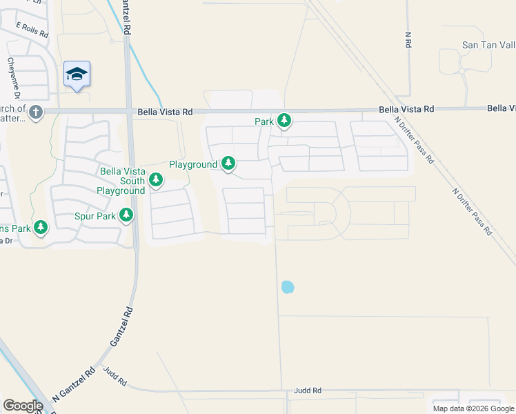 map of restaurants, bars, coffee shops, grocery stores, and more near 2789 East Dust Devil Drive in San Tan Valley