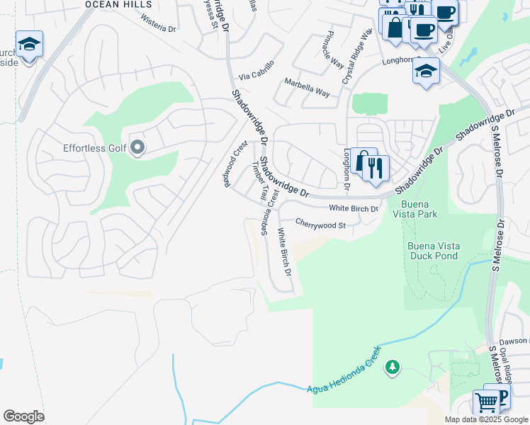 map of restaurants, bars, coffee shops, grocery stores, and more near 2198 Redwood Crest in Vista