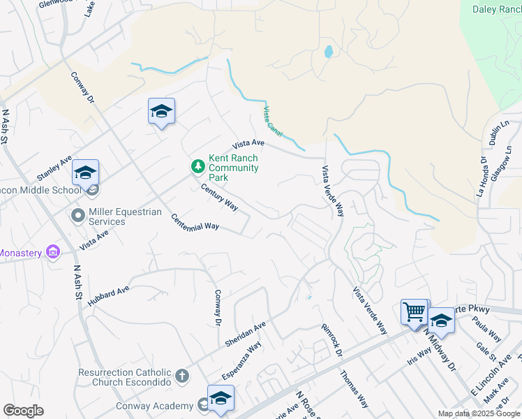 map of restaurants, bars, coffee shops, grocery stores, and more near 1838-1840 Loreto Glen in Escondido