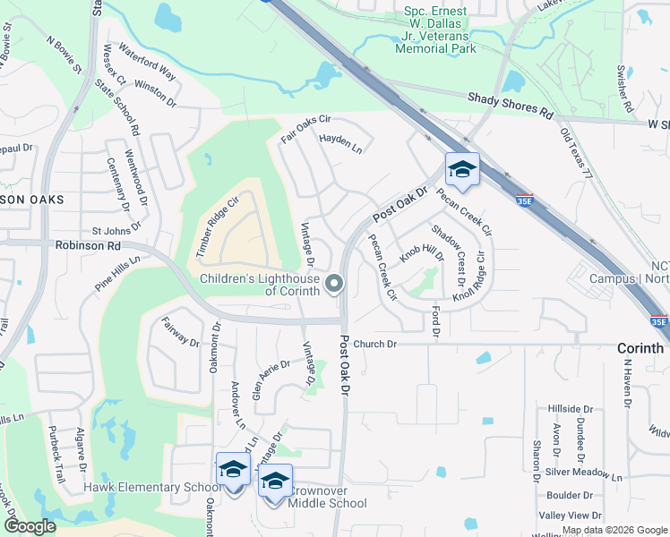 map of restaurants, bars, coffee shops, grocery stores, and more near 2010 Vintage Circle in Corinth