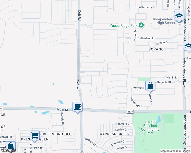 map of restaurants, bars, coffee shops, grocery stores, and more near 9683 Needles ave in Frisco