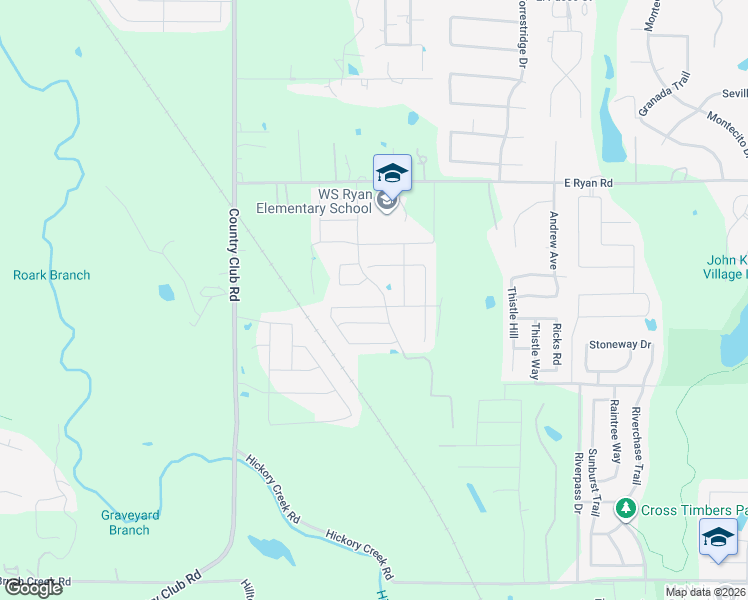 map of restaurants, bars, coffee shops, grocery stores, and more near 304 Grassland Drive in Denton