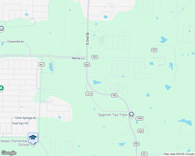 map of restaurants, bars, coffee shops, grocery stores, and more near 1134 Farm to Market Road 982 in Princeton