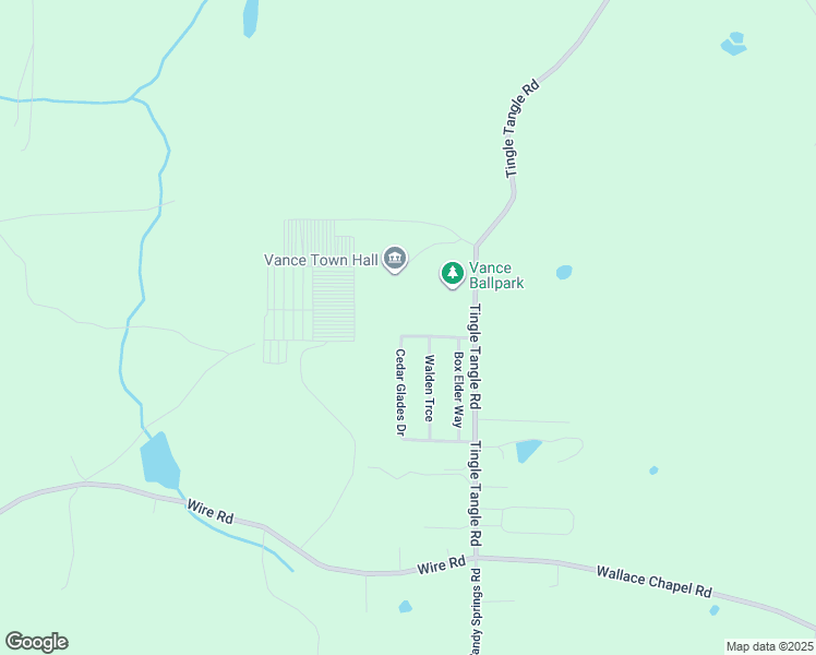 map of restaurants, bars, coffee shops, grocery stores, and more near 11381 Cedar Glades Drive in Vance