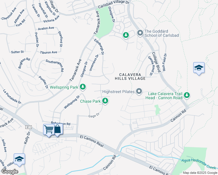 map of restaurants, bars, coffee shops, grocery stores, and more near 4746 Crespi Court in Carlsbad
