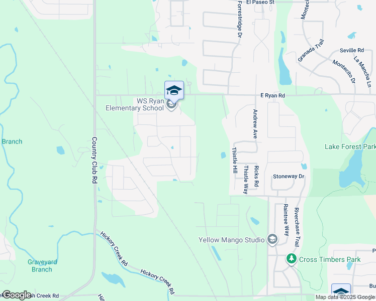 map of restaurants, bars, coffee shops, grocery stores, and more near 4404 Chicory Court in Denton
