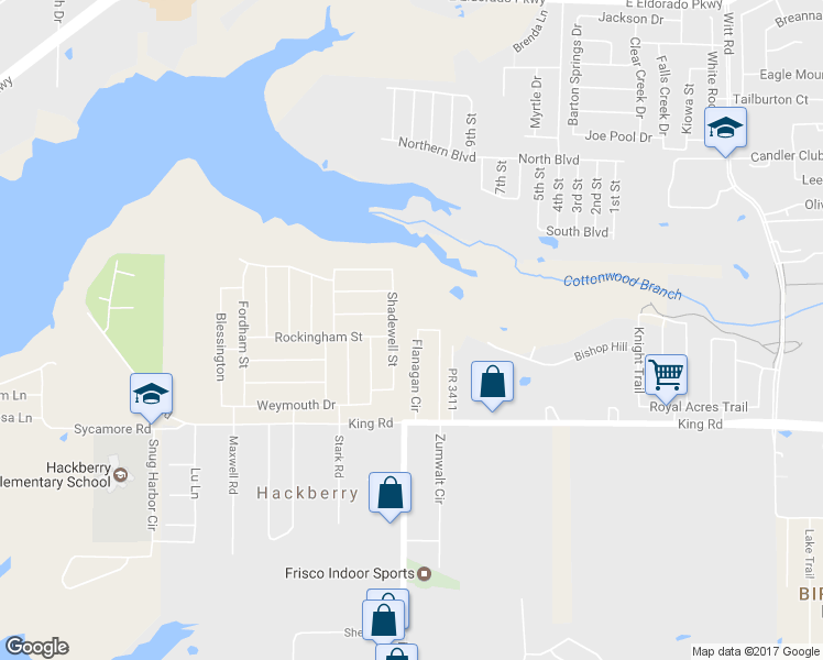 map of restaurants, bars, coffee shops, grocery stores, and more near 22081 Flanagan Circle in Frisco