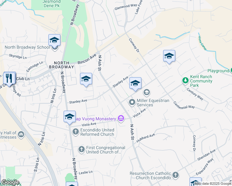 map of restaurants, bars, coffee shops, grocery stores, and more near 2079 Rancho Bonita Place in Escondido