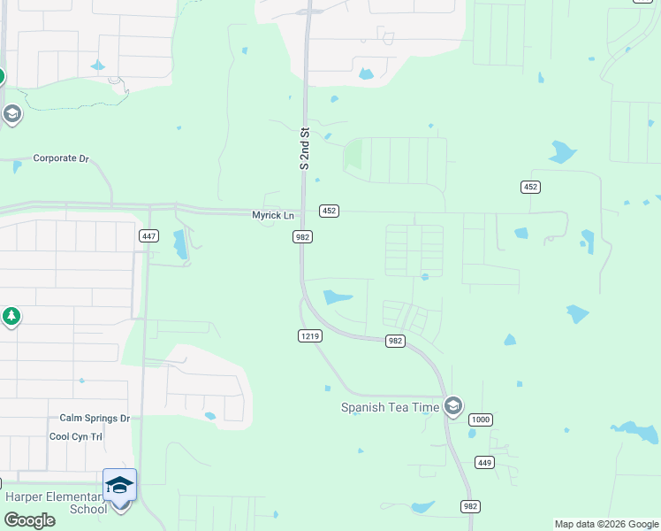 map of restaurants, bars, coffee shops, grocery stores, and more near 1134 Farm to Market Road 982 in Princeton