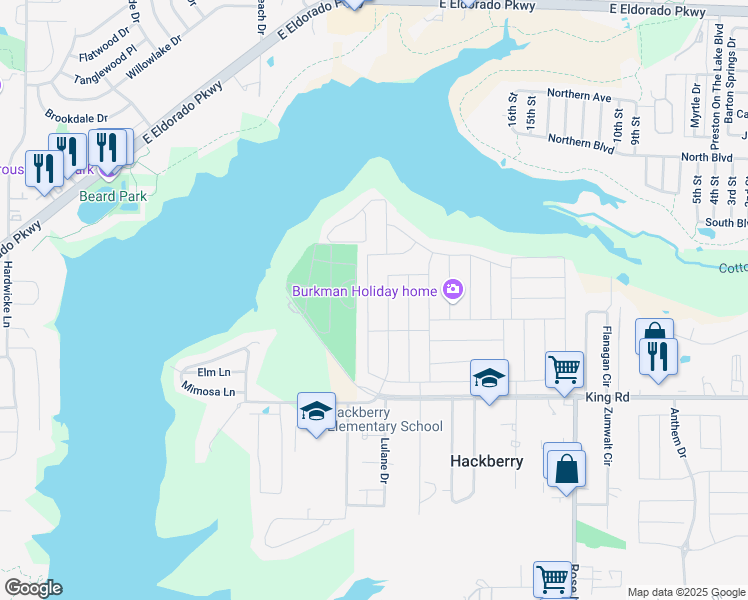 map of restaurants, bars, coffee shops, grocery stores, and more near 3812 Tunstall Drive in Frisco
