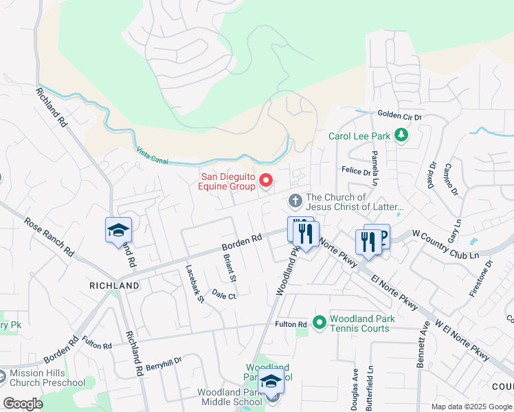 map of restaurants, bars, coffee shops, grocery stores, and more near 1202 Calle Maria in San Marcos