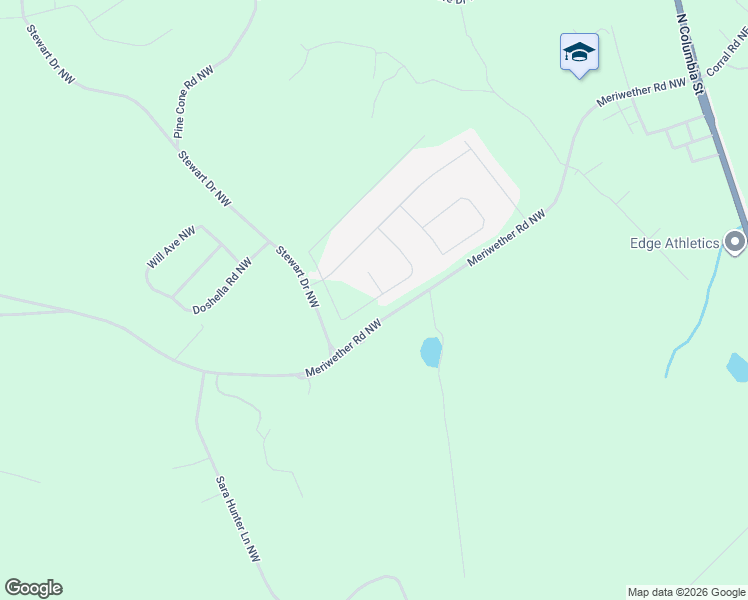 map of restaurants, bars, coffee shops, grocery stores, and more near 323 Riley Circle in Milledgeville