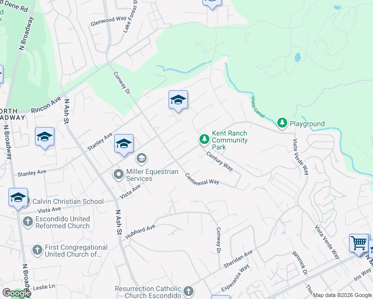 map of restaurants, bars, coffee shops, grocery stores, and more near 1200 Shay Place in Escondido