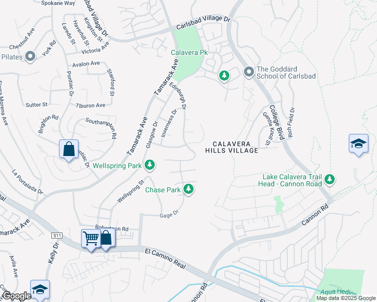 map of restaurants, bars, coffee shops, grocery stores, and more near 4777 Gateshead Road in Carlsbad
