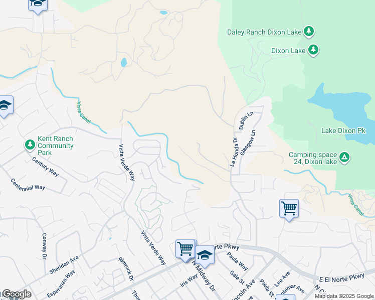 map of restaurants, bars, coffee shops, grocery stores, and more near 2054 Vintage Place in Escondido