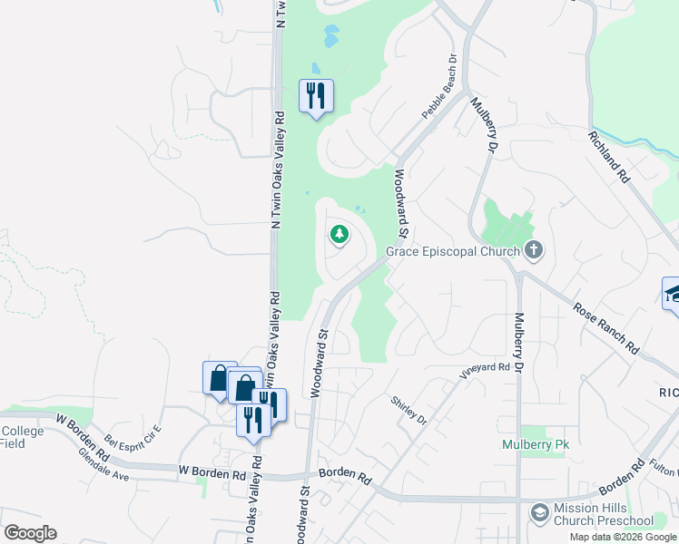 map of restaurants, bars, coffee shops, grocery stores, and more near 591 Chesterfield Circle in San Marcos