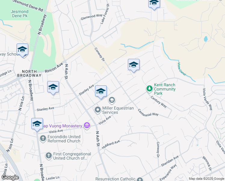 map of restaurants, bars, coffee shops, grocery stores, and more near 2030 Wagon Wheel Court in Escondido